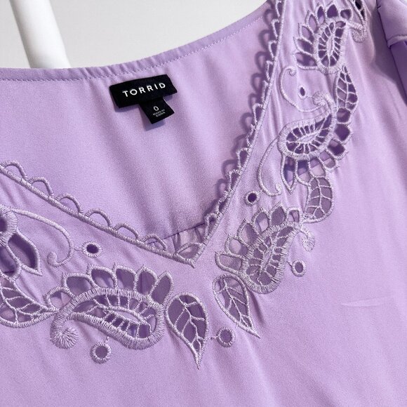 Torrid Lavender Cap Sleeve Blouse - Picture 3 of 4